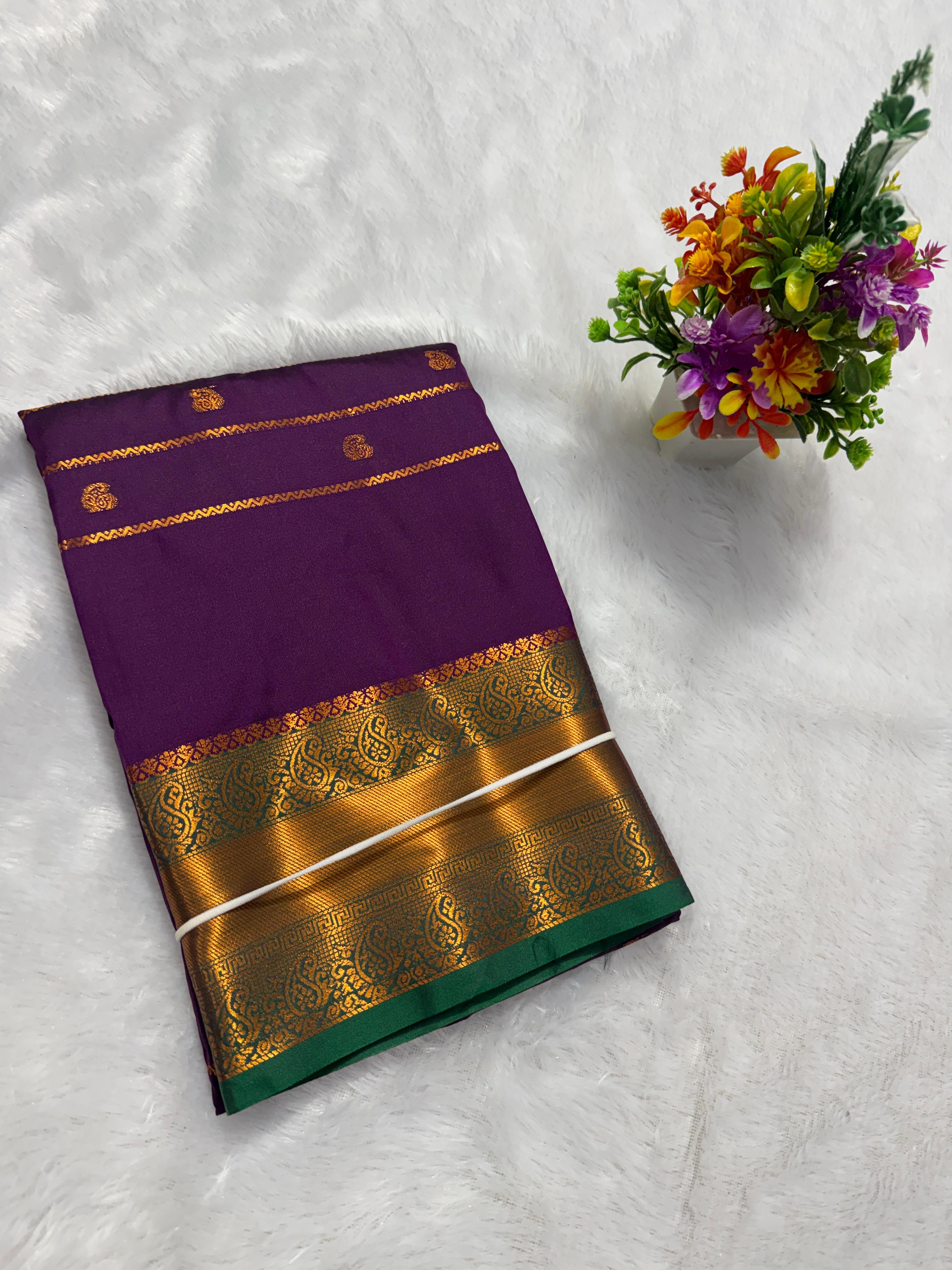 Traditional KSIC Style Saree with Contrast Blouse