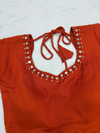 Handmade Mirror Work Rion Cotton Lehenga Choli Set