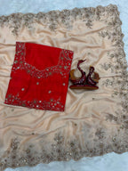 Sequins Embroidered Rangoli Silk Saree with Banglori Blouse