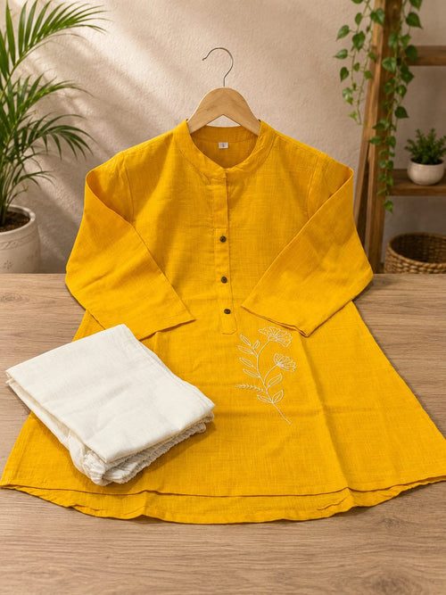 Cotton Slub Shirt and Pant Co-Ord Set for Women
