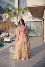 Gamthi Work Cotton Lehenga Choli Set with Koti