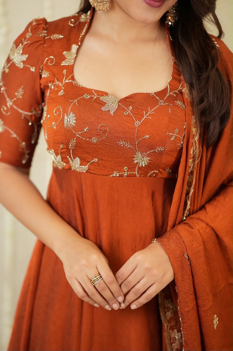 Beaded Rangoli Crush Anarkali Set