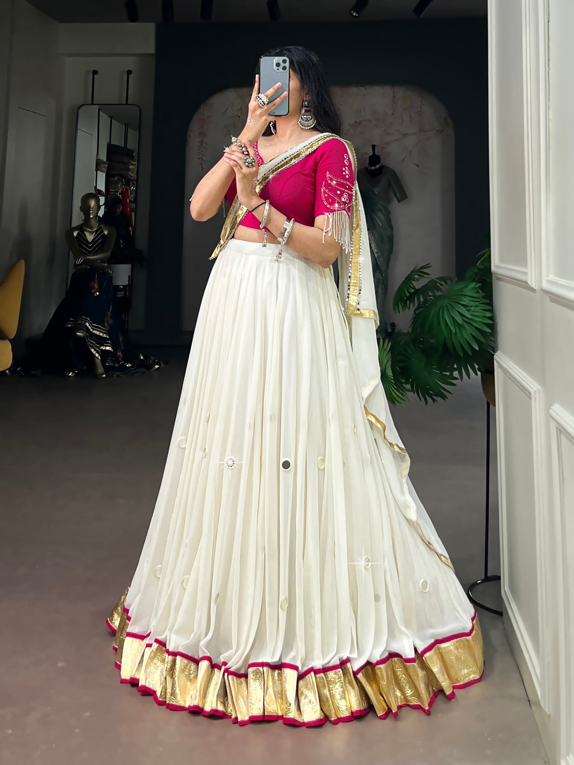 Navratri Mirror Work Lehenga Choli Set with Dupatta
