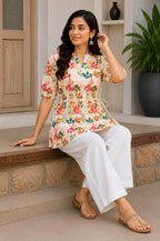 Digital Print Rayon Slub Top & Palazzo Co-Ord Set