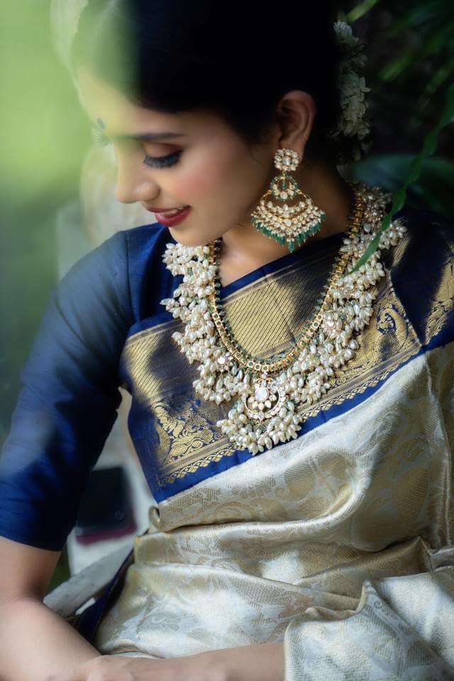 Soft Lichi Silk Jacquard Saree with Rich Pallu & Designer Blouse