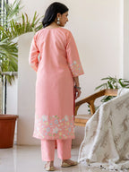 Embroidered Roman Silk Kurta Pant Set with Dupatta