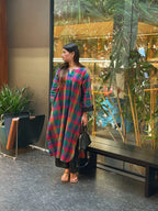 Madrasi Check A-Line Cotton Kurti Pant Set