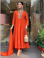 Premium Designer Kurta Set with Embroidered Dupatta