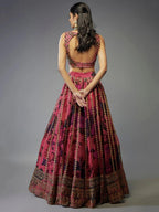 Organza Zari & Sequins Embroidered Lehenga Set with Dupatta