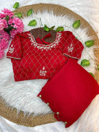 Crunchy Silk Khatli Work Saree with Handwork Blouse