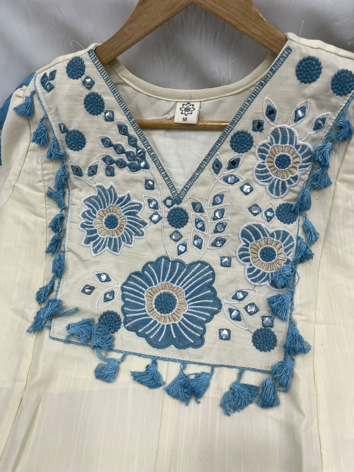 Cotton Embroidered Top & Kali Pants Co-Ord Set