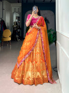 Jacquard Silk Lehenga Set