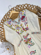 Kora Cotton Embroidered Maxi Gown for Women