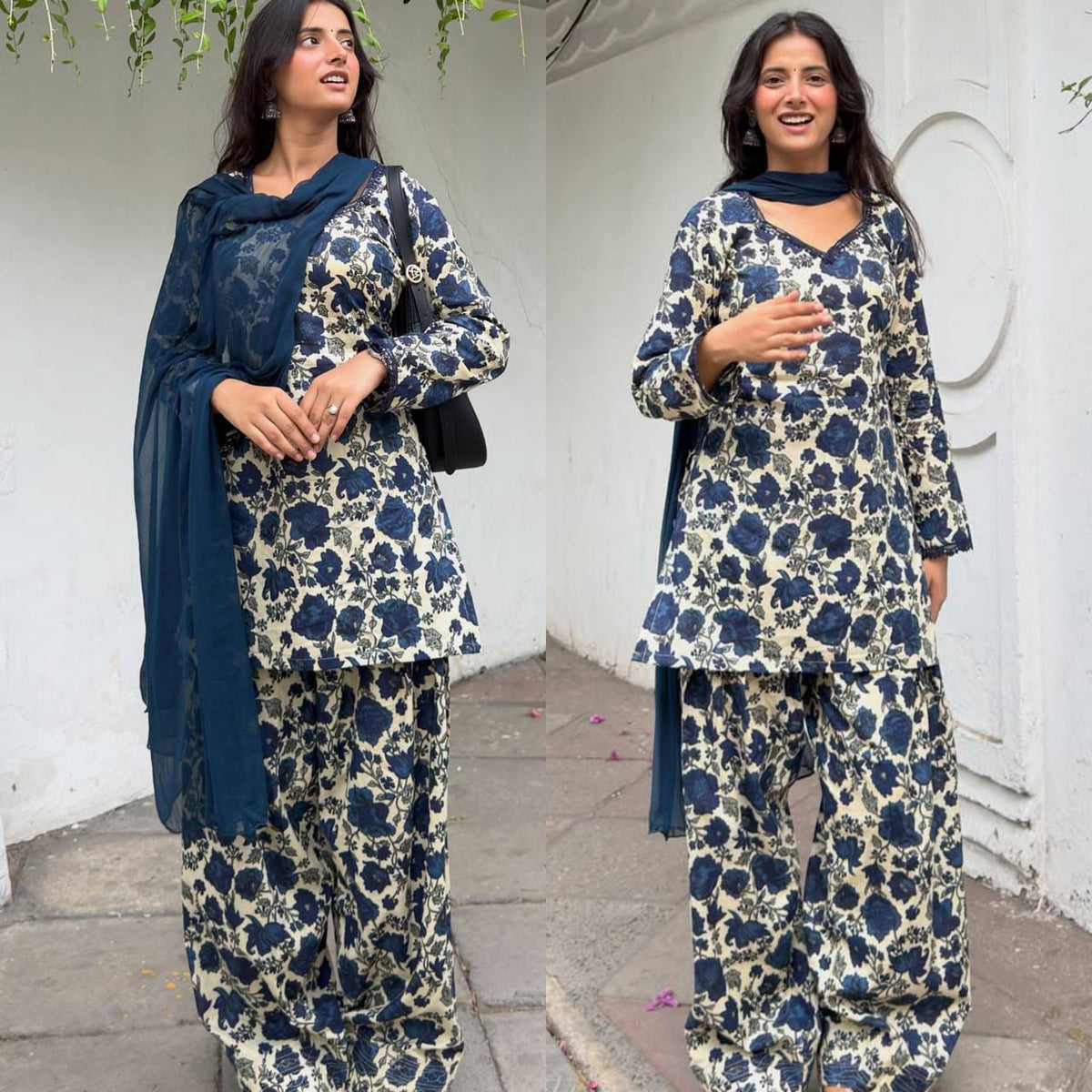 Cameric Cotton Farshi Pant Kurta Set with Dupatta