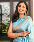 Lichi Silk Jacquard Saree with Brocade Blouse