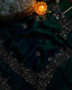 Beads & Sequins Work Fendy Silk Saree with Blouse