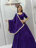 Handmade Mirror Work Rion Cotton Lehenga Choli Set