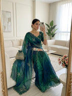 Sunflower Space Silk Satin Saree with Hand Khatli & Cutdana Work