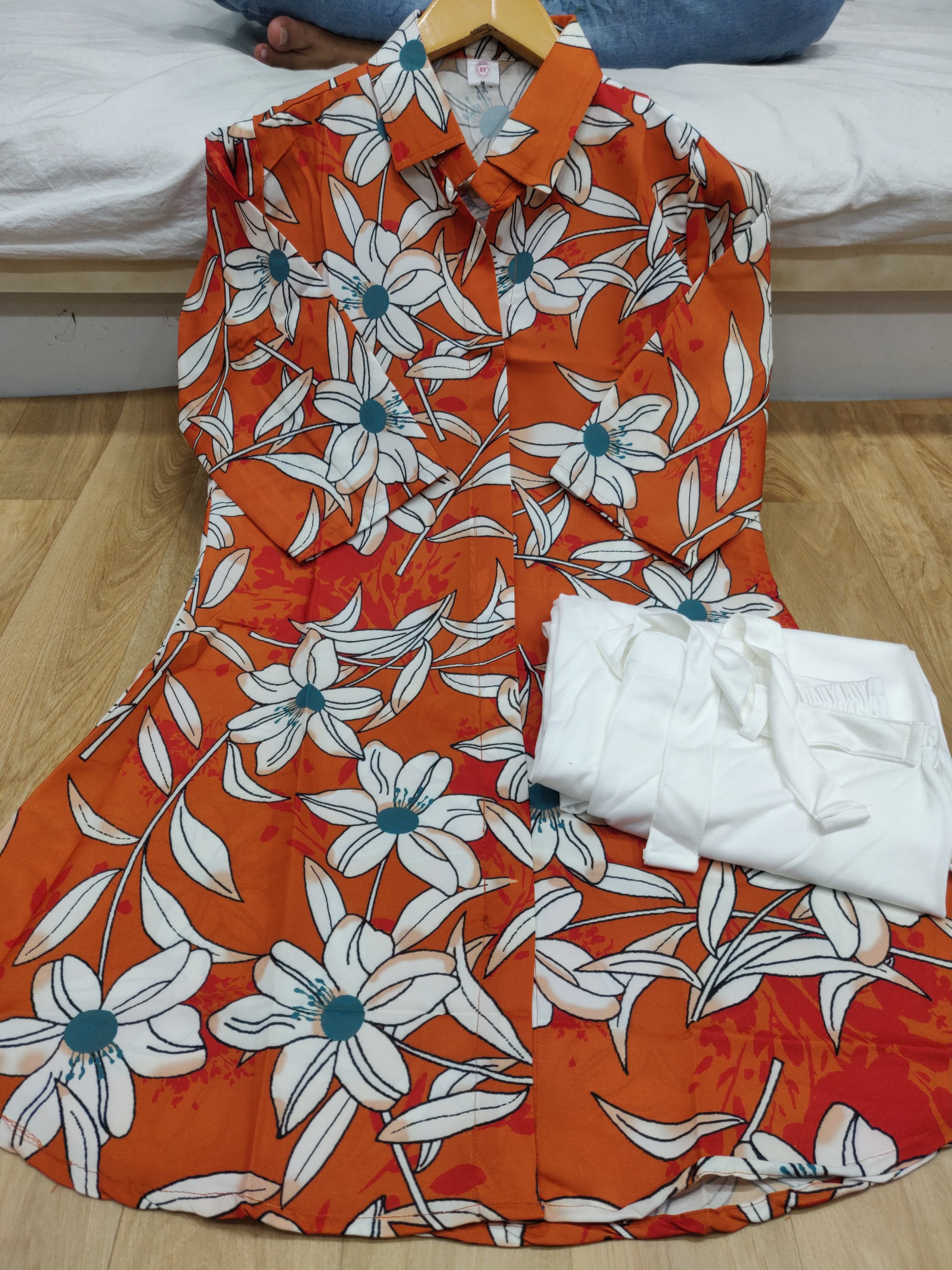Digital Print Rayon Kurti with Stretchable Palazzo Set