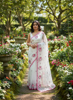 Designer Saree with Scallop Border & Mono Bangalore Blouse