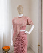 Embroidered Sequins Koti Dhoti Blouse Indo-Western Set