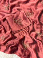 Bird Motif Beaded Rangoli Fabric Saree with Blouse