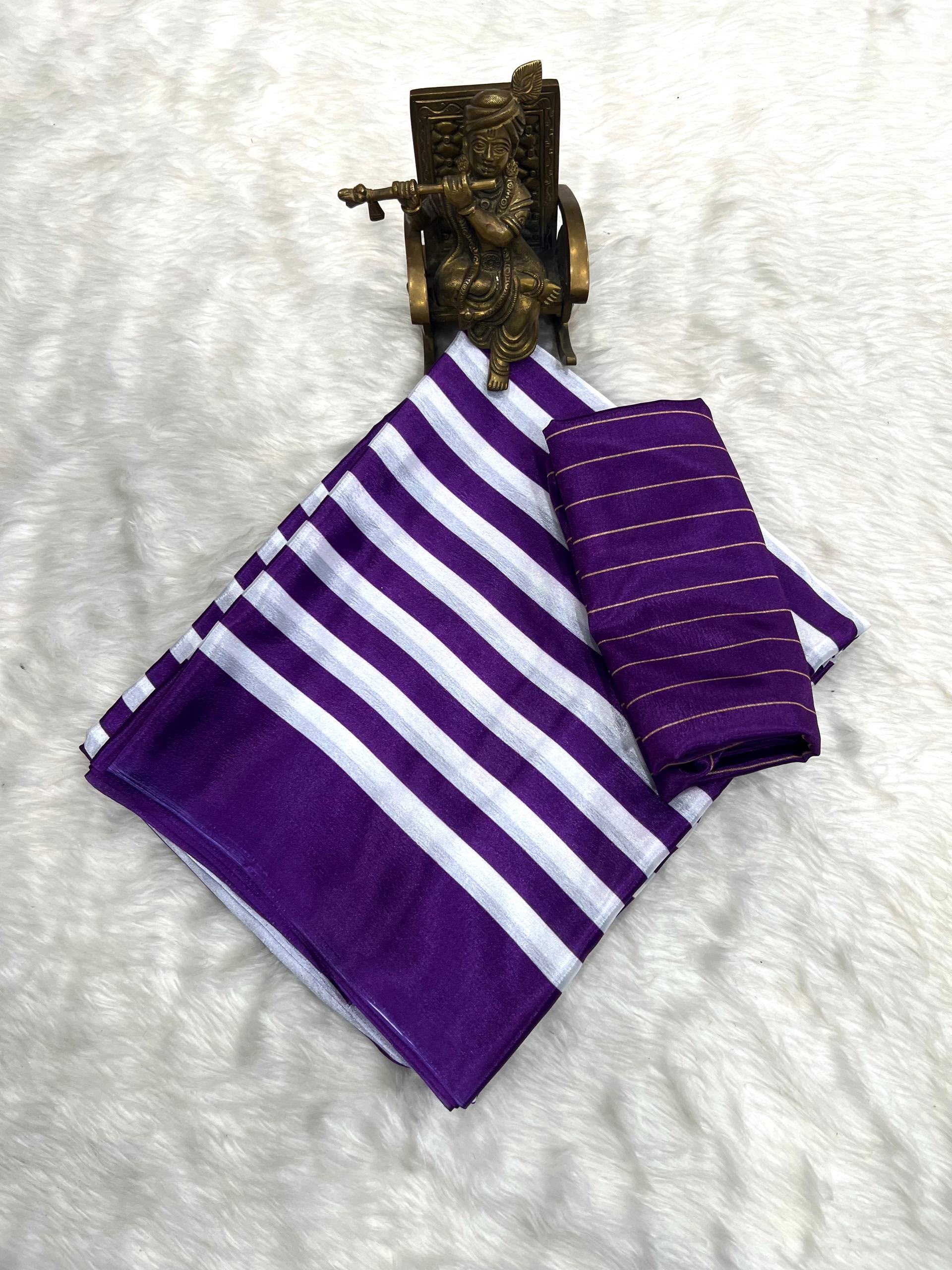 Digital Print Chinon Silk Saree with Blouse