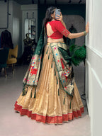 Designer Zari Weaving Lehenga with Jacquard Dupatta