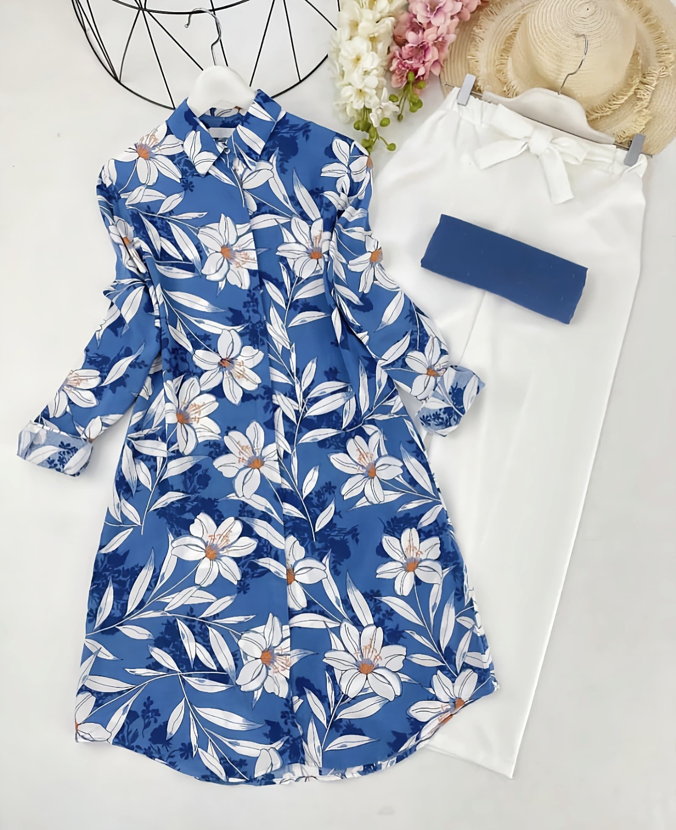 Digital Print Rayon Kurti with Stretchable Palazzo Set