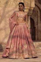 Fancy Zari & Sequins Embroidered Lehenga Set with Soft Net Dupatta