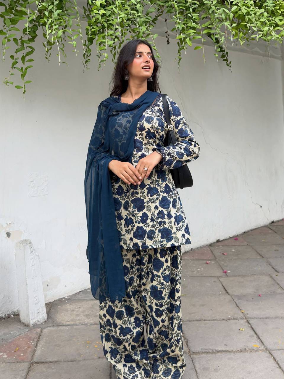 Cameric Cotton Farshi Pant Kurta Set with Dupatta