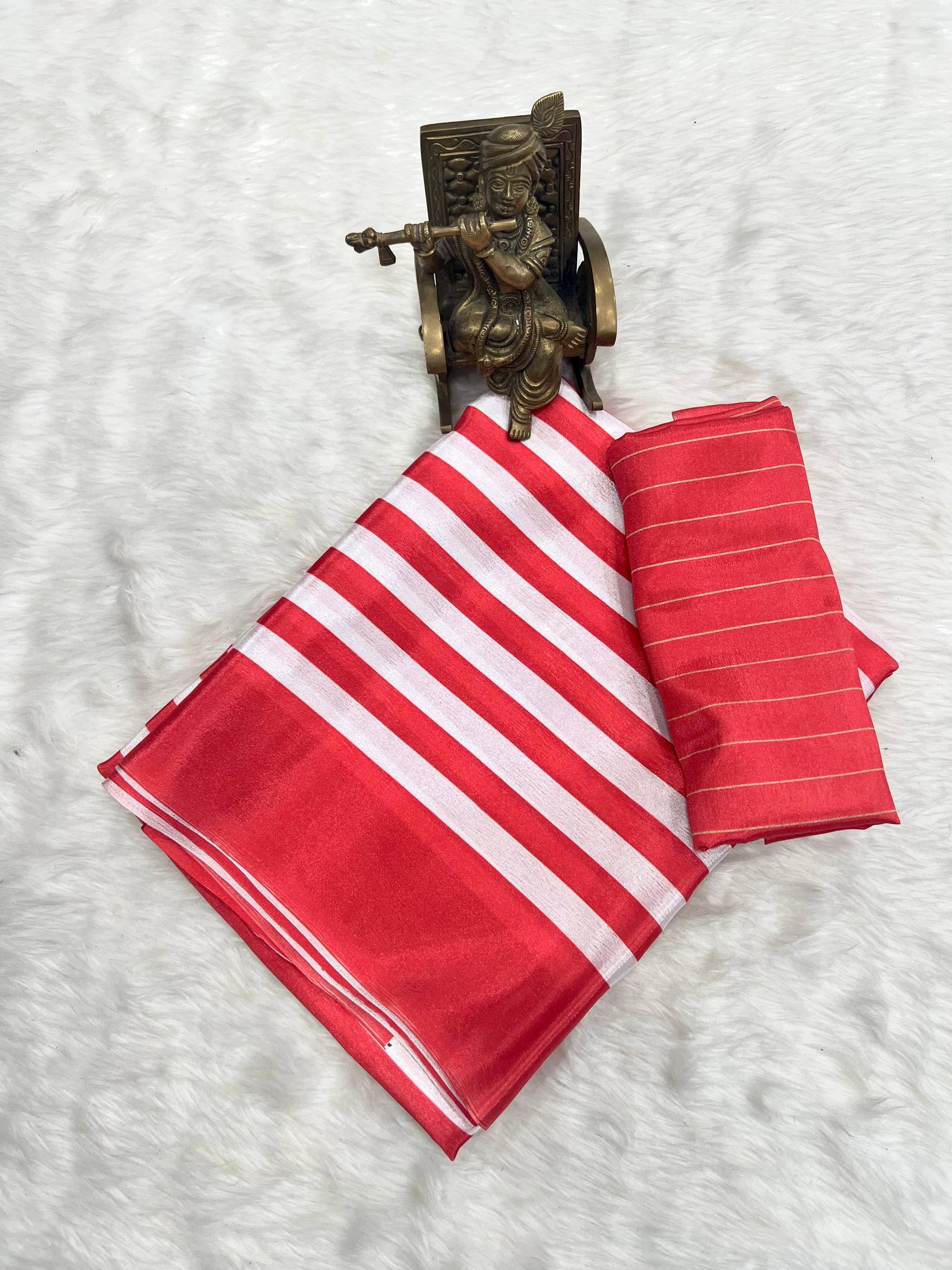 Digital Print Chinon Silk Saree with Blouse