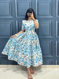 Printed Hakoba Cotton Maxi Dress