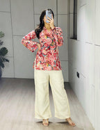 Cambric Cotton Kurta with Back Dori Design