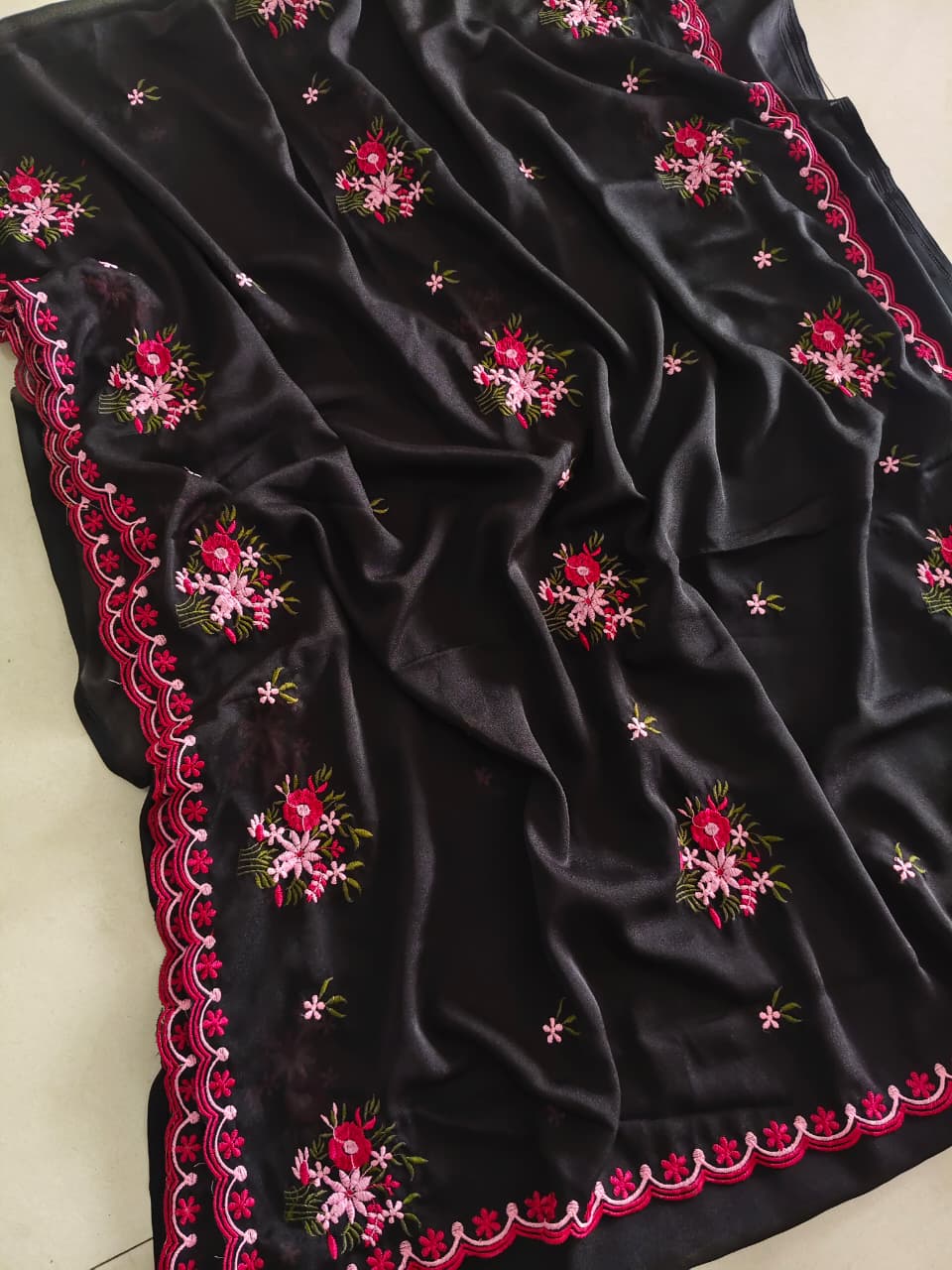 Floral embroidery sarees