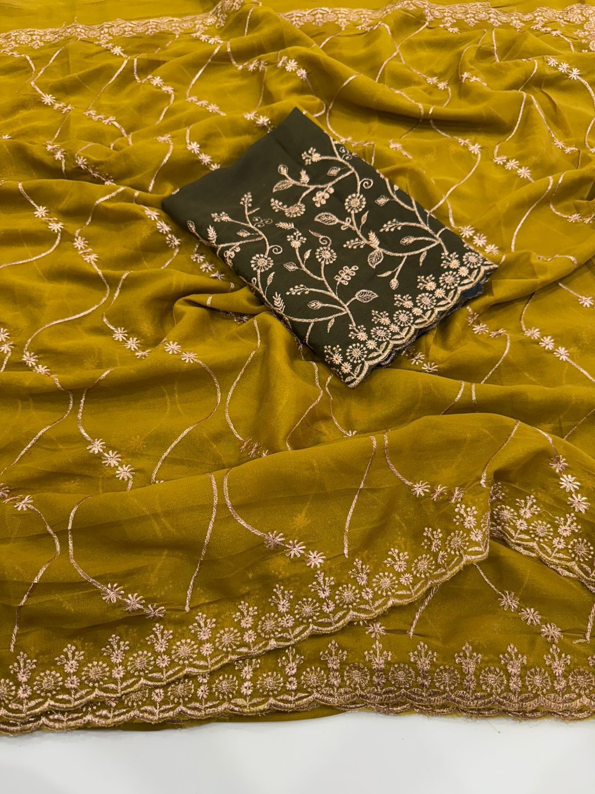 Embroidered Star Georgette Saree
