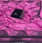 Embroidered Star Georgette Saree with Blouse