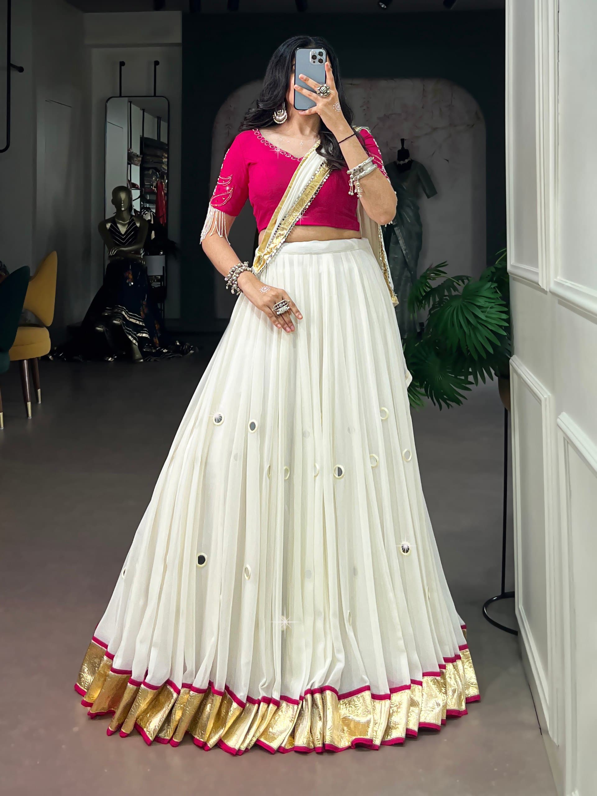 Navratri Mirror Work Lehenga Choli Set with Dupatta