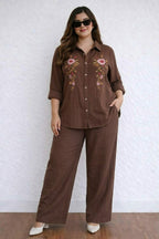 Embroidered Mulmul Co-Ord Set for Women