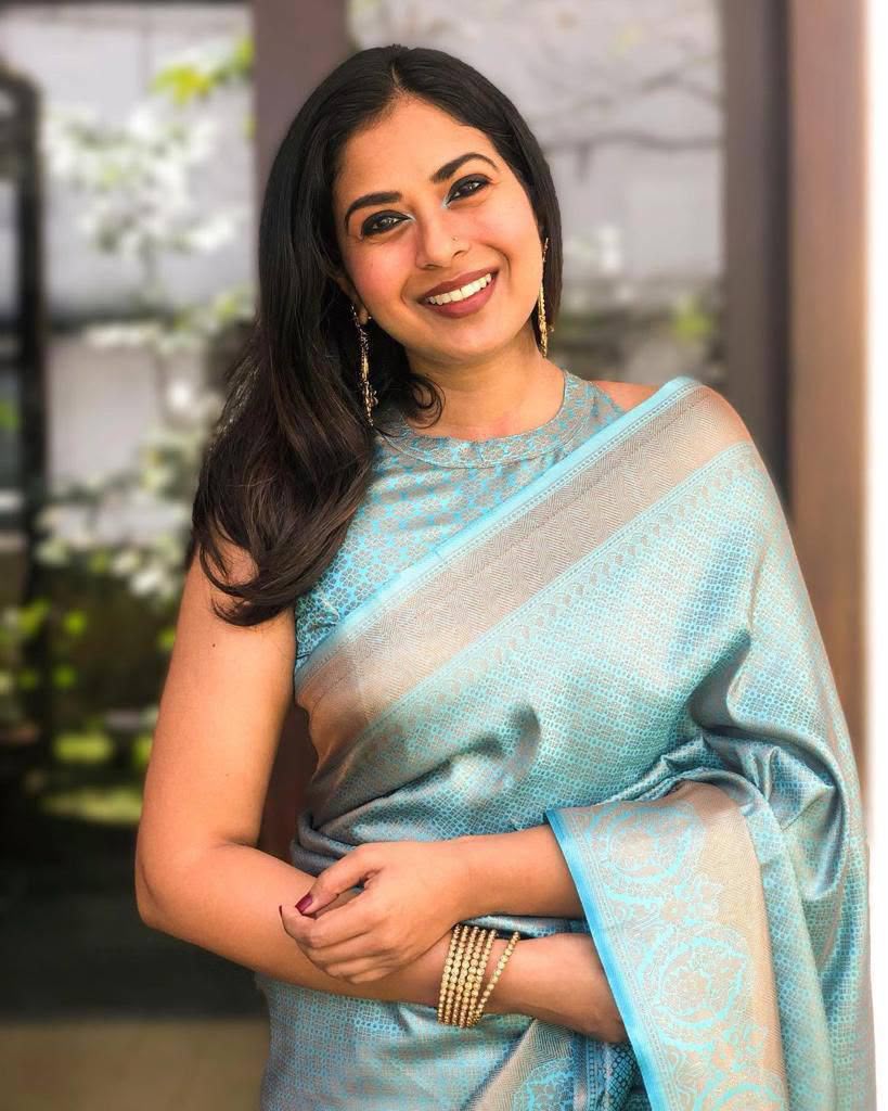 Lichi Silk Jacquard Saree with Brocade Blouse