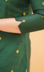 Kanchi Cotton Zari Work Kurti Pant Set