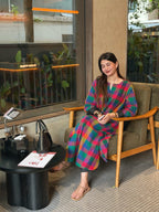Madrasi Check A-Line Cotton Kurti Pant Set