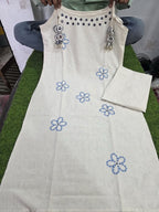 Cotton Flex Mirror Work Kurta Palazzo Set