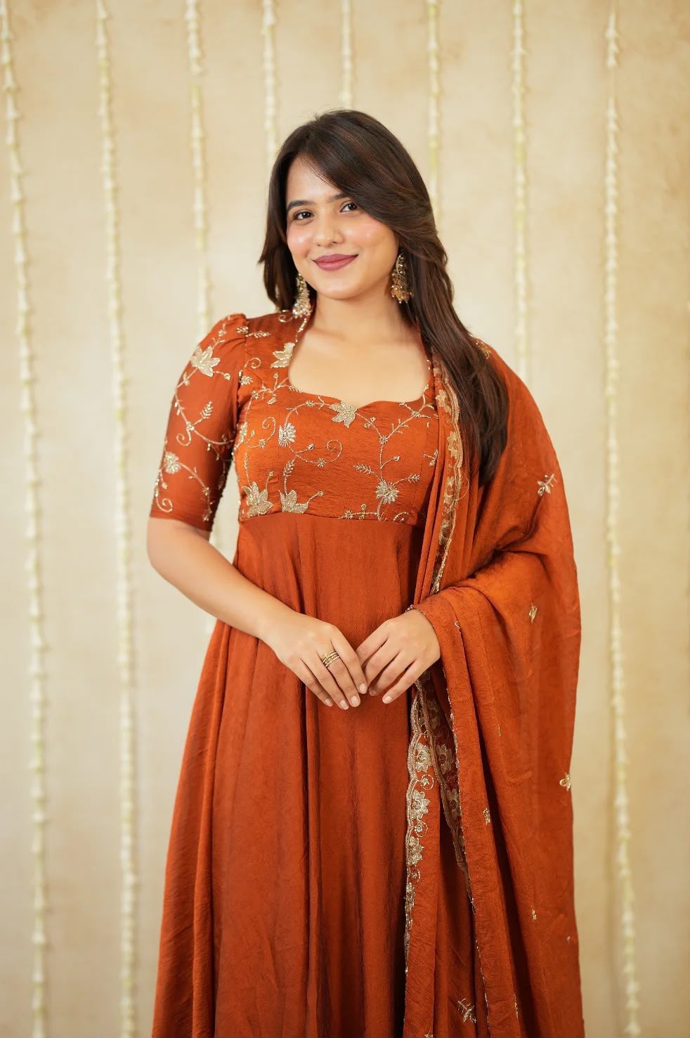 Beaded Rangoli Crush Anarkali Set