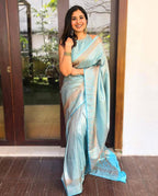 Lichi Silk Jacquard Saree with Brocade Blouse