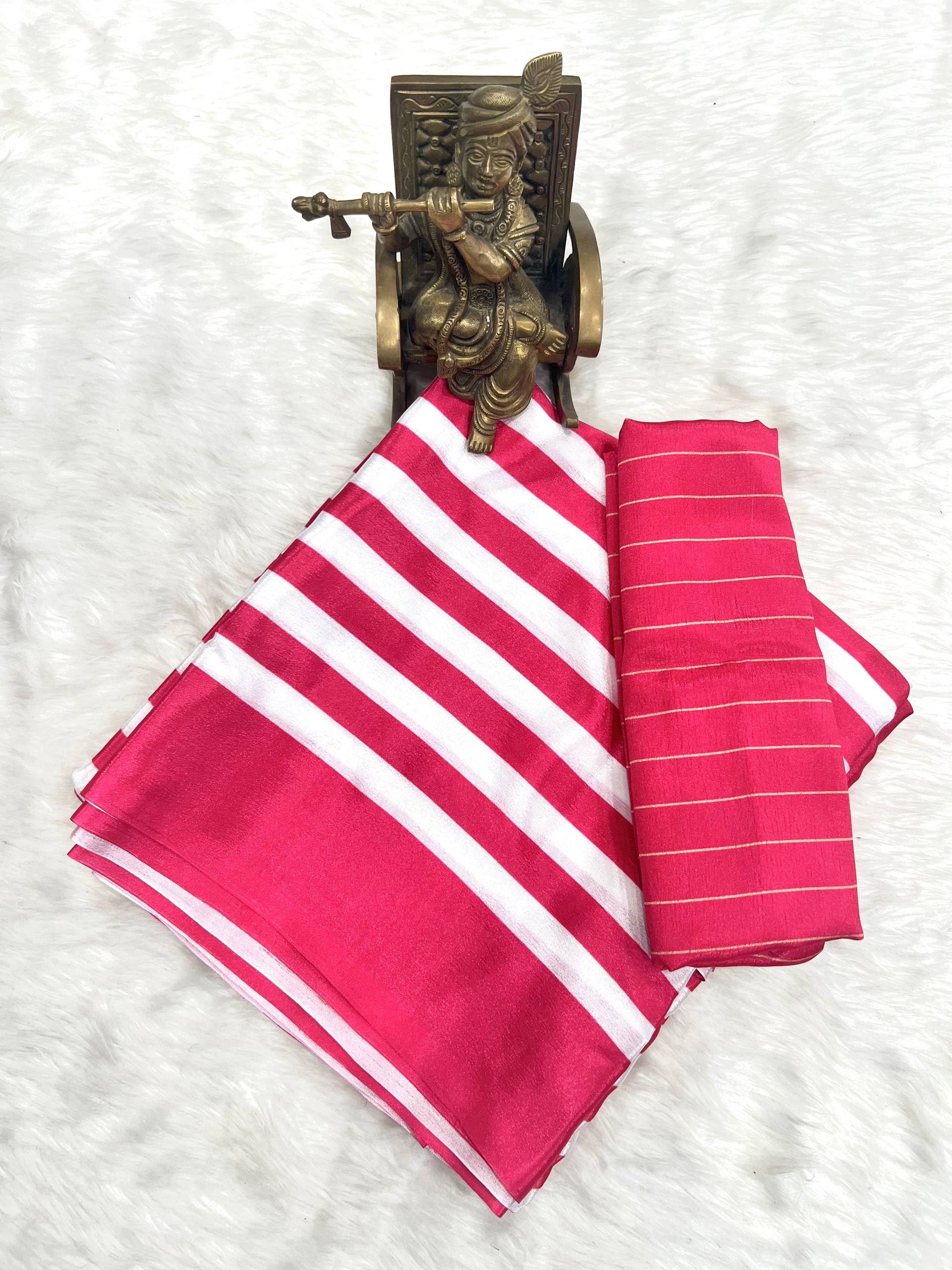 Digital Print Chinon Silk Saree with Blouse