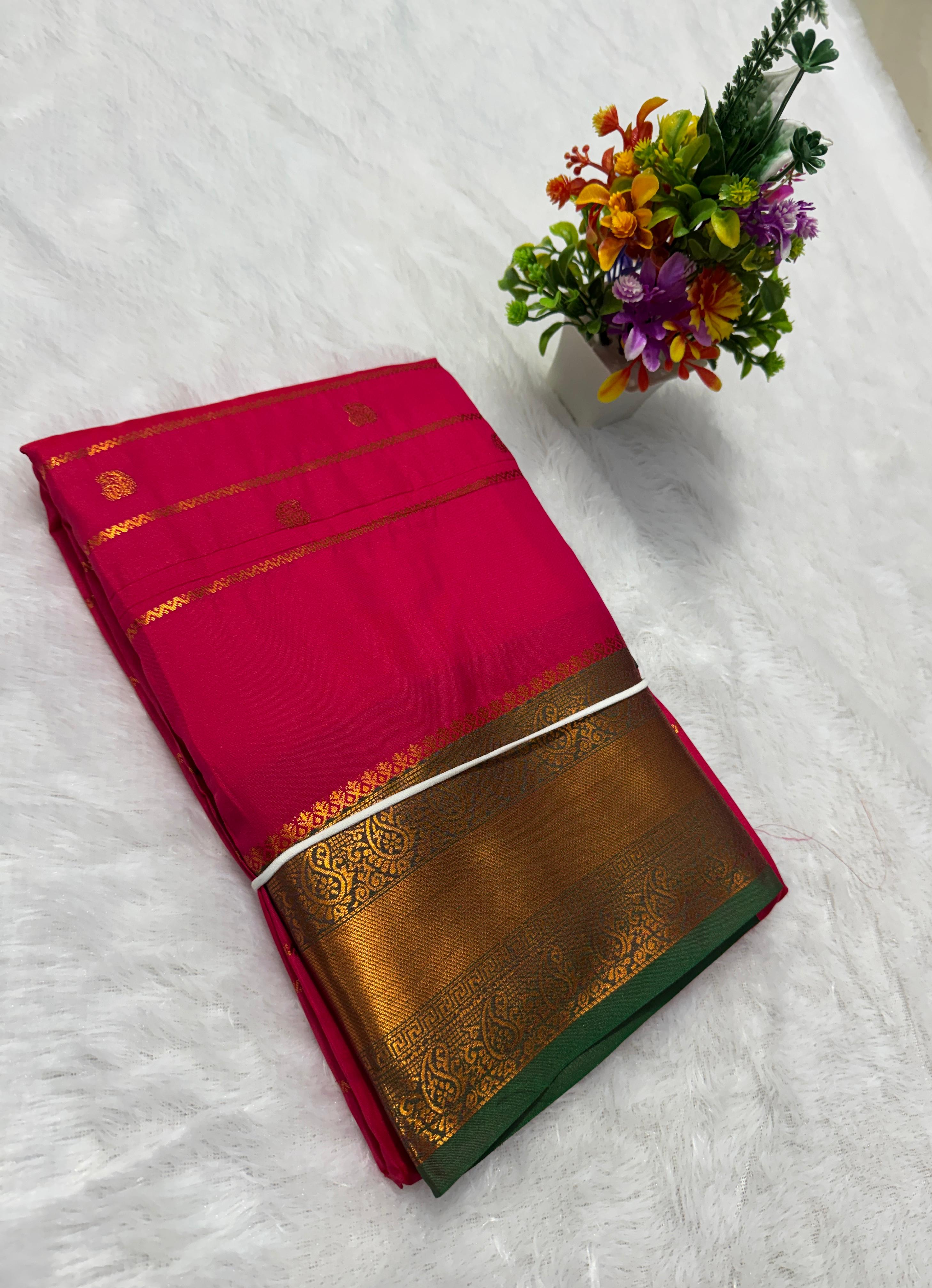 Traditional KSIC Style Saree with Contrast Blouse