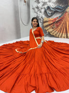 Handmade Mirror Work Rion Cotton Lehenga Choli Set