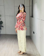 Cambric Cotton Kurta with Back Dori Design