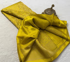 Designer Brocade Soft Silk Saree with Rich Zari Weaving & Butta Blouse
